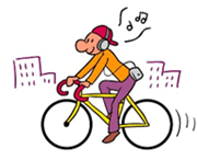 音楽を聴いて自転車に乗る